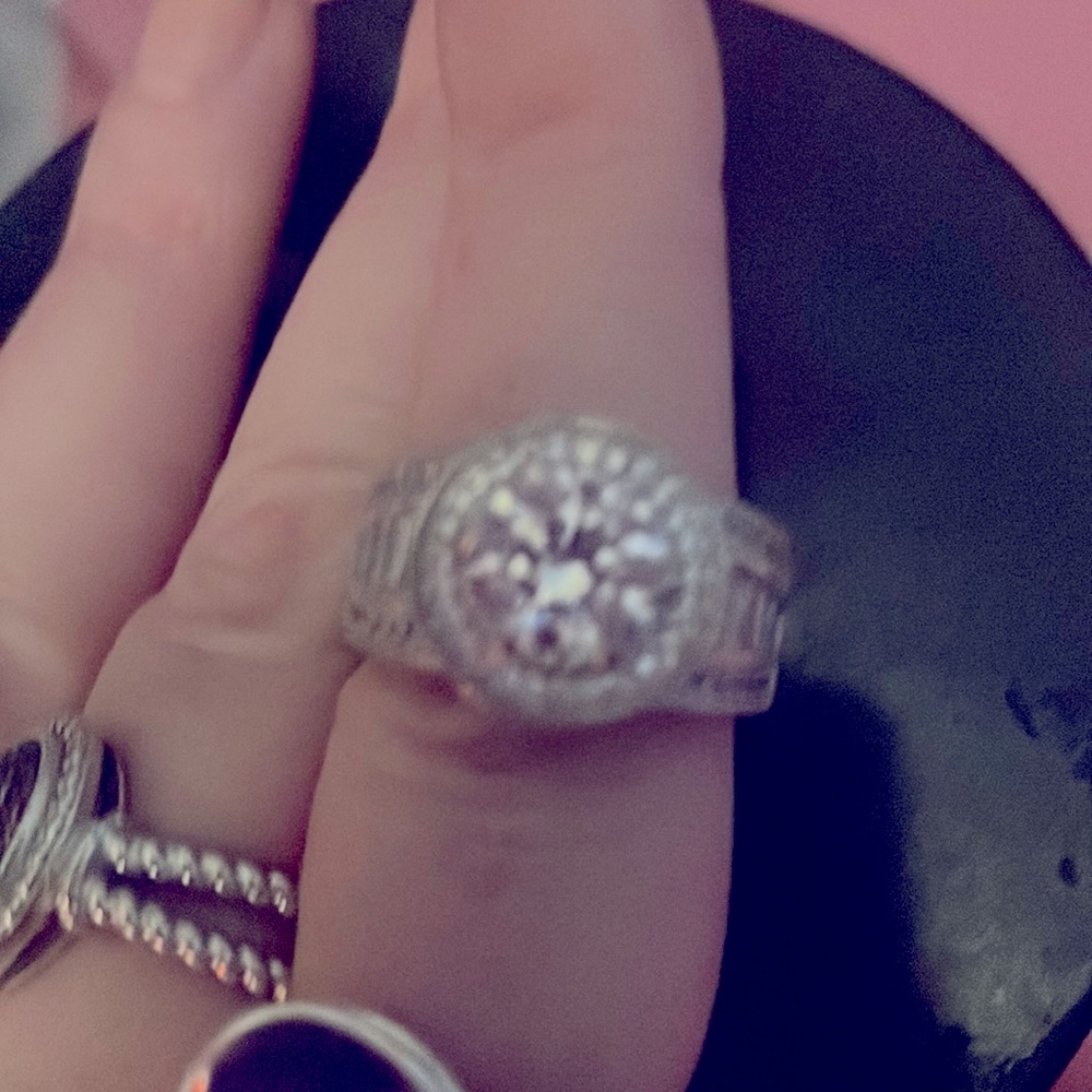 Sterling CZ large wedding ring